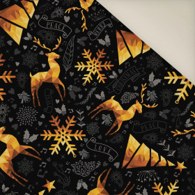 GOLDEN DEERS / black- Upholstery velour 