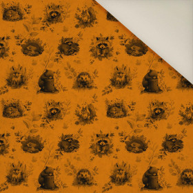 AUTUMN ANIMALS / mustard- Upholstery velour 