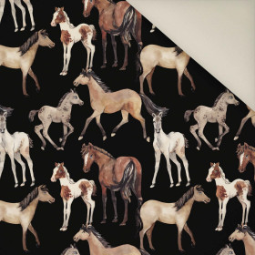 HORSES / black- Upholstery velour 