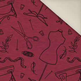 CONTOUR SEWING / viva magenta- Upholstery velour 