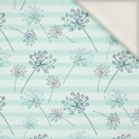 DANDELIONS / STRIPES (DRAGONFLIES AND DANDELIONS) - viscose woven fabric