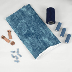 GRUNGE (atlantic blue) - looped knit fabric