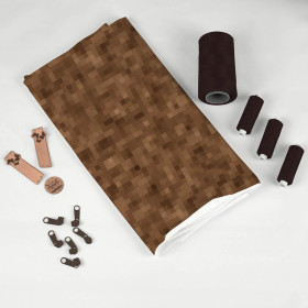 PIXELS pat. 2 / brown - single jersey with elastane 