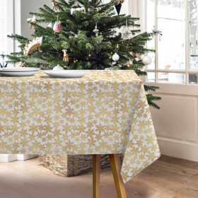 GOLDEN PAPER SNOWFLAKES (WHITE CHRISTMAS) - Woven Fabric for tablecloths