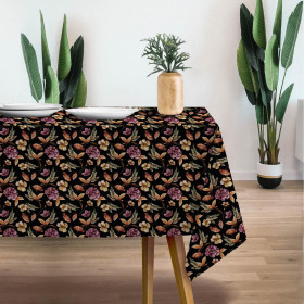 GOLDEN GARDEN pat. 1 (COLORFUL AUTUMN) / black - Woven Fabric for tablecloths