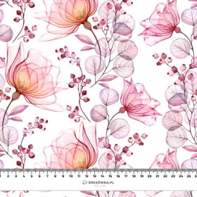 93m FLOWERS pat. 4 (pink) - viscose woven fabric