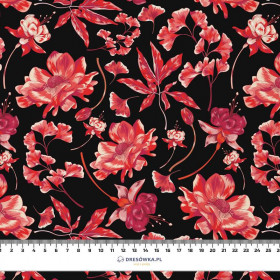 RED FLOWERS pat. 3 (RED GARDEN) - Waterproof woven fabric