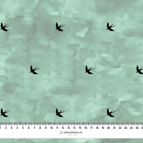 SWALLOWS (minimal) / CAMOUFLAGE pat. 2 (modern mint) - single jersey with elastane 