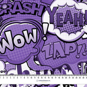 COMIC BOOK (purple) - brushed knit fabric with teddy