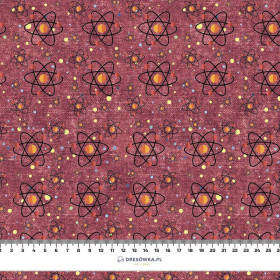 COSMIC ATOMS (SPACE EXPEDITION) / ACID WASH MAROON - Waterproof woven fabric