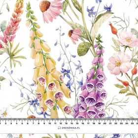 FLOWERS / bellflowers - M-01 melange light gray - looped knit SP250
