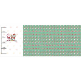 SANTA CLAUS AND ELF / presents (CHRISTMAS FRIENDS) - panoramic panel looped knit 