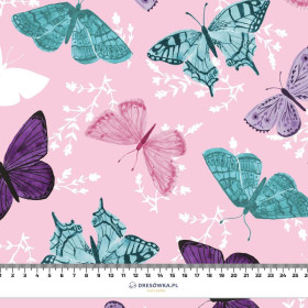 BUTTERFLIES PAT. 5 / pink (PURPLE BUTTERFLIES) - swimsuit lycra