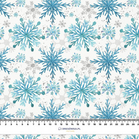 BLUE SNOWFLAKES pat. 2 - looped knit fabric
