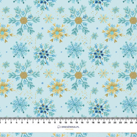 BLUE SNOWFLAKES pat. 3 - looped knit fabric