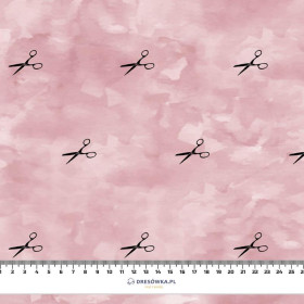 SCISSORS (minimal) / CAMOUFLAGE pat. 2 (rose quartz) - Cotton woven fabric