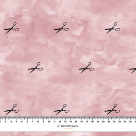 50cm SCISSORS (minimal) / CAMOUFLAGE pat. 2 (rose quartz) - Cotton woven fabric