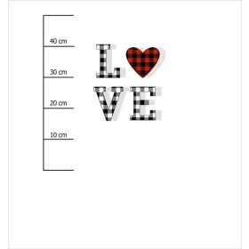 LOVE / VICHY HEARTS (BE MY VALENTINE) - panel looped knit 75cm x 80cm