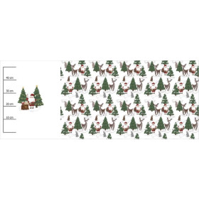 SANTA WITH A BAG OF PRESENTS (IN THE SANTA CLAUS FOREST) - panoramic panel looped knit 
