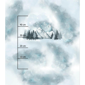 TREES AND MOUNTAINS (WINTER IN THE MOUNTAIN) - panel looped knit 75cm x 80cm