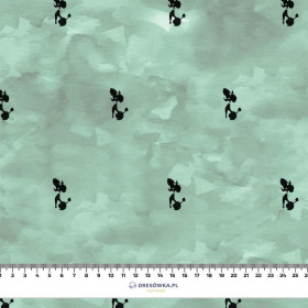 POODLES (minimal) / CAMOUFLAGE pat. 2 (modern mint) - looped knit fabric