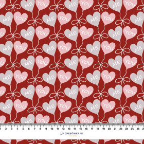 HEARTS (BALLOONS) / red (VALENTINE'S HEARTS) - Waterproof woven fabric