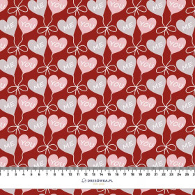 HEARTS (BALLOONS) / red (VALENTINE'S HEARTS) - Cotton woven fabric