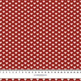 HEARTS / red (VALENTINE'S HEARTS) - looped knit fabric