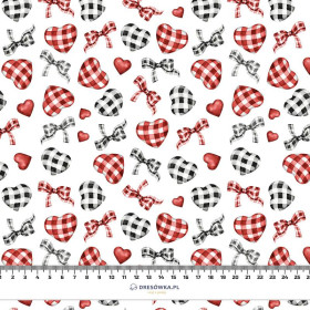 HEARTS / MINI VICHY GRID (CHECK AND ROSES) - Waterproof woven fabric