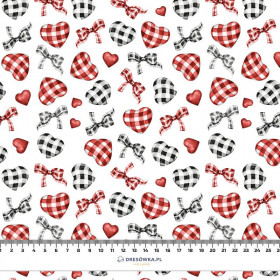 HEARTS / MINI VICHY GRID (CHECK AND ROSES) - single jersey with elastane 