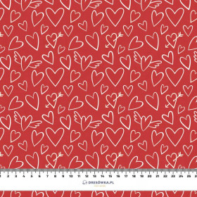 WINGED HEARTS / red (VALENTINE'S MIX) - Cotton woven fabric
