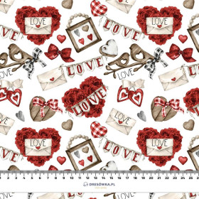 VALENTINE'S MIX PAT. 2 (CHECK AND ROSES) - Waterproof woven fabric