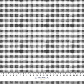 MINI VICHY GRID / graphite (CHECK AND ROSES) - Waterproof woven fabric