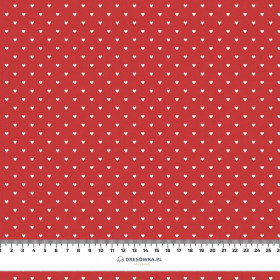 HEARTS pat. 2 / red (VALENTINE'S MIX) - Cotton woven fabric