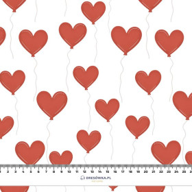 HEARTS (BALLOONS) PAT. 2 / white (BEARS IN LOVE) - single jersey with elastane 