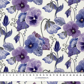 PANSIES (BLOOMING MEADOW) (Very Peri) - Linen 100%