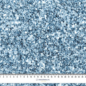 SEA BLUE GLITTER (DRAGONFLIES AND DANDELIONS) - Waterproof woven fabric