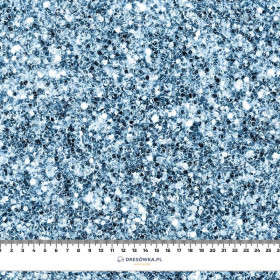 SEA BLUE GLITTER (DRAGONFLIES AND DANDELIONS) - Cotton woven fabric