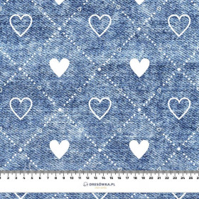 HEARTS AND RHOMBUSES / vinage look jeans (blue) - softshell