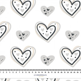 HEARTS (CONTOUR) pat. 3 / white (RAINBOWS AND HEARTS) - single jersey with elastane 