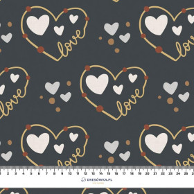 HEARTS (CONTOUR) pat. 3 / white (RAINBOWS AND HEARTS) - Waterproof woven fabric