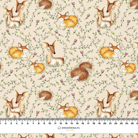 SLEEPING ANIMALS MIX (SLEEPING ANIMALS) / ecru - looped knit fabric