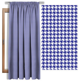 CORNFLOWER HOUNDSTOOTH / WHITE