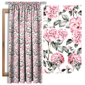 PINK PEONIES pat. 3 - Cotton muslin
