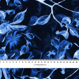 APPLE BLOSSOM pat. 1 (classic blue) / black  - Cotton woven fabric