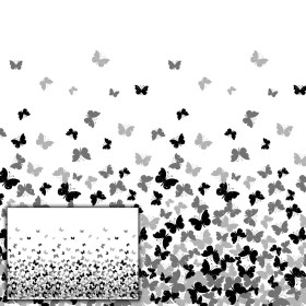 BUTTERFLIES GRAY - PANORAMIC PANEL (105cm x 150cm)