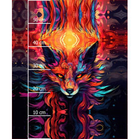 COLORFUL FOX -  PANEL (60cm x 50cm) brushed knitwear with elastane ITY