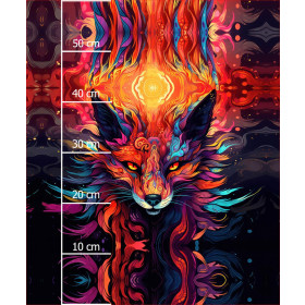 COLORFUL FOX - panel (60cm x 50cm) Cotton woven fabric