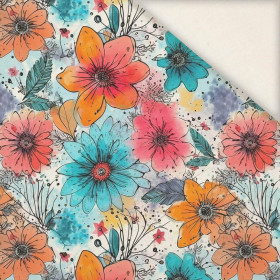 WATER-COLOR FLOWERS pat. 5 - Linen 100%