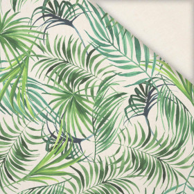 PALM LEAVES pat. 4 / white - Linen 100%